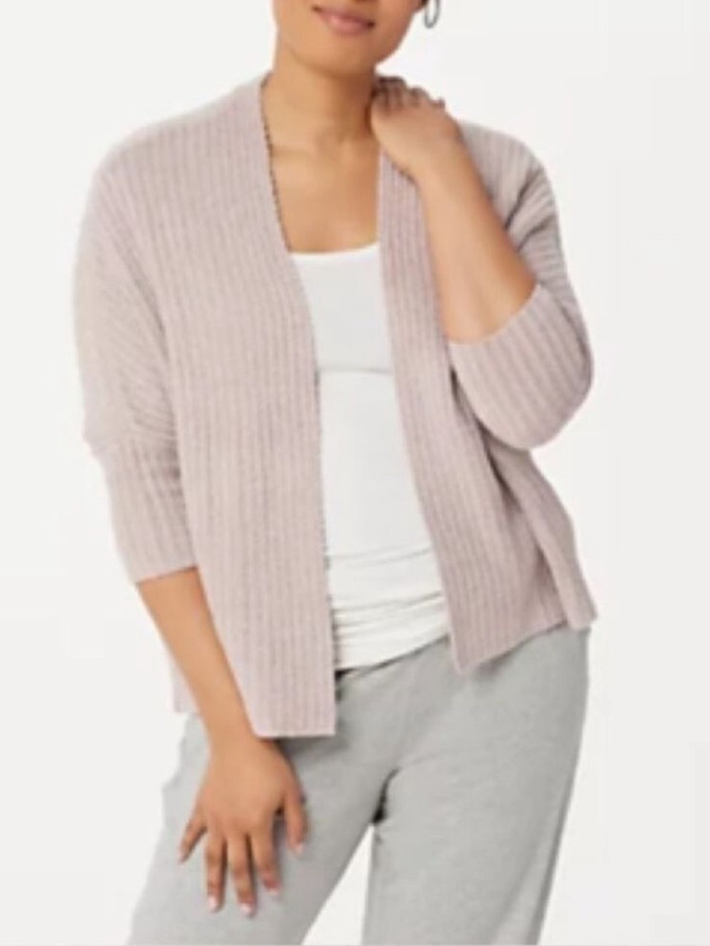 Barefoot Dreams CozyChic Lite Ribbed Shrug Cardigan Faded Rose L/XL‎ NWT